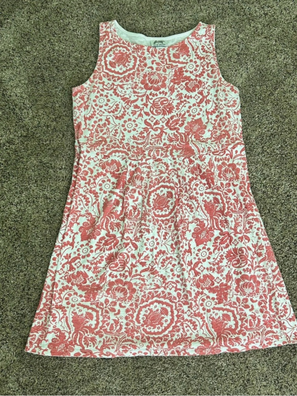 Wild Palms white & red floral cotton dress in a M